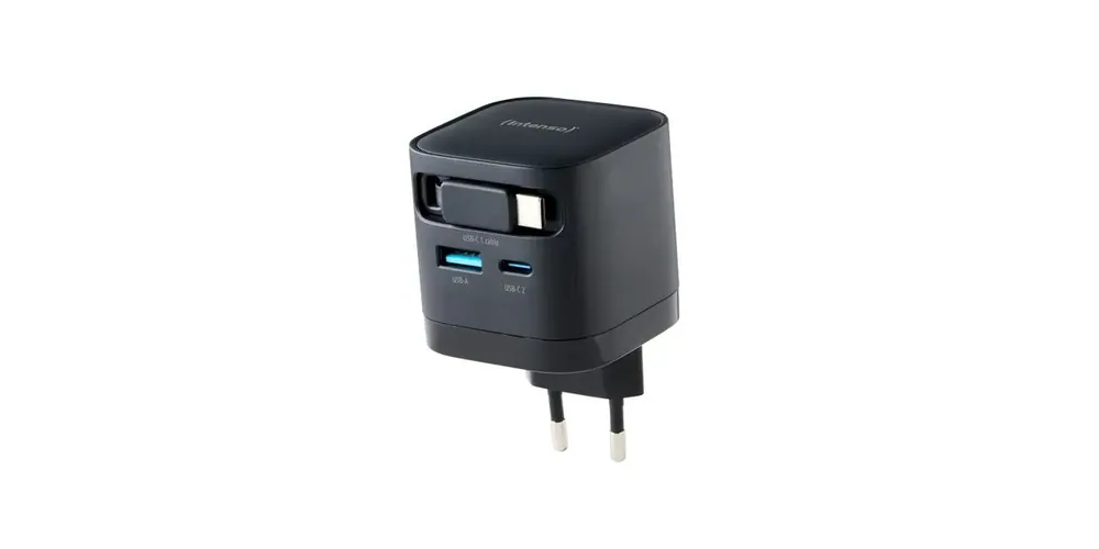 Intenso Compact Fast Charger 65W USB-C/USB-A Black – 4. kép