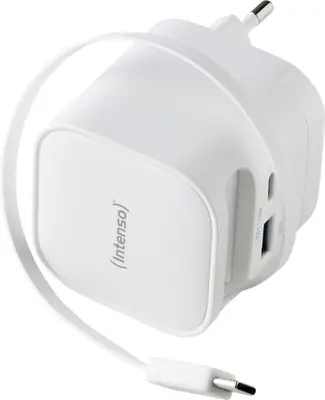 Intenso Compact Fast Charger 65W USB-C/USB-A White