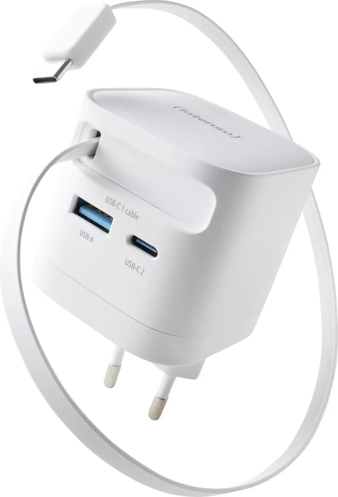 Intenso Compact Fast Charger 65W USB-C/USB-A White – 2. kép