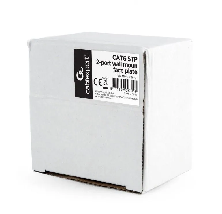 Gembird CAT6 STP 2-port wall mount face plate – 6. kép