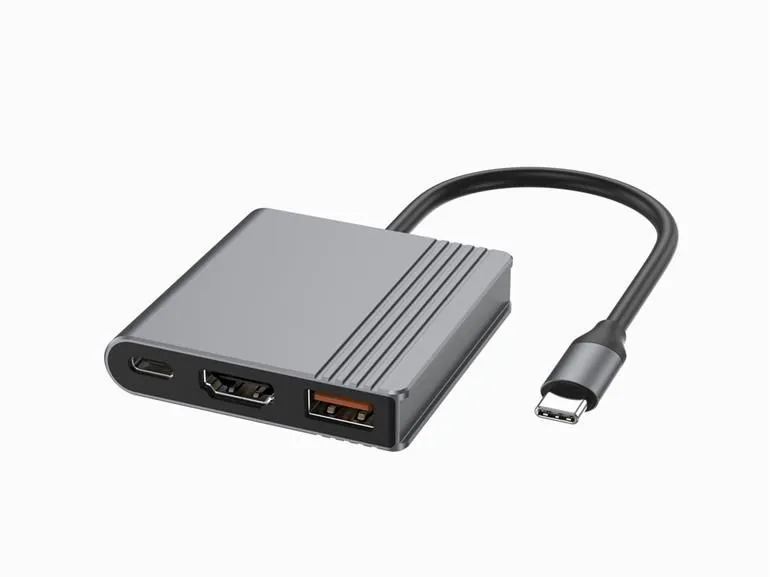 Gembird A-CM-COMBO3-05 USB Type-C 3-in-1 Multi-Port Adapter Space Grey