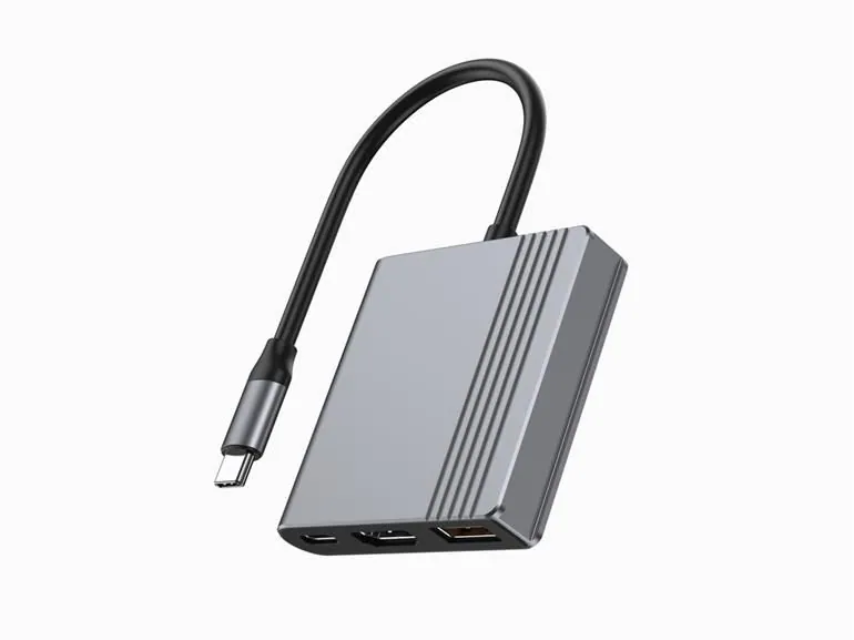 Gembird A-CM-COMBO3-05 USB Type-C 3-in-1 Multi-Port Adapter Space Grey – 2. kép