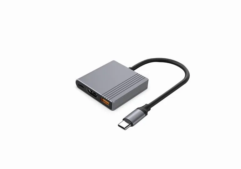 Gembird A-CM-COMBO3-05 USB Type-C 3-in-1 Multi-Port Adapter Space Grey – 3. kép