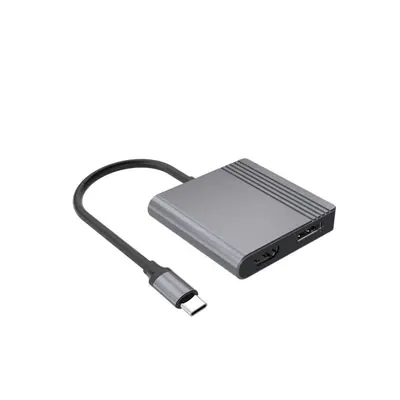 Gembird A-CM-HDMIFDPF-01 USB-C to HDMI + DP adapter Black – 2. kép