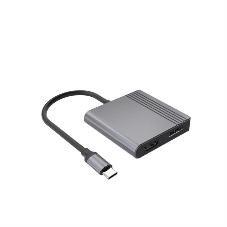 Gembird A-CM-HDMIFDPF-01 USB-C to HDMI + DP adapter Black – 2. kép