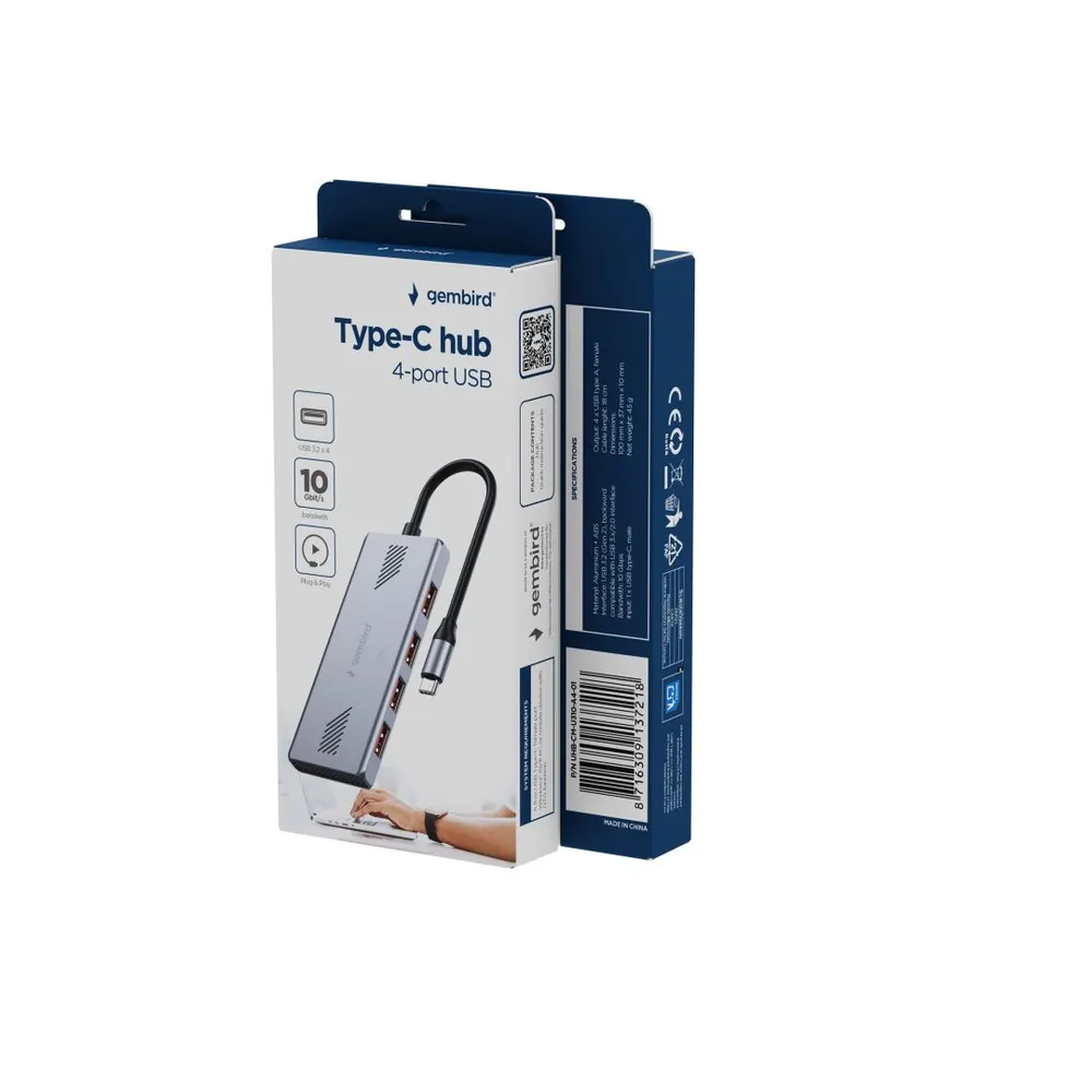 Gembird 4-portos USB3.2 HUB Silver – 3. kép