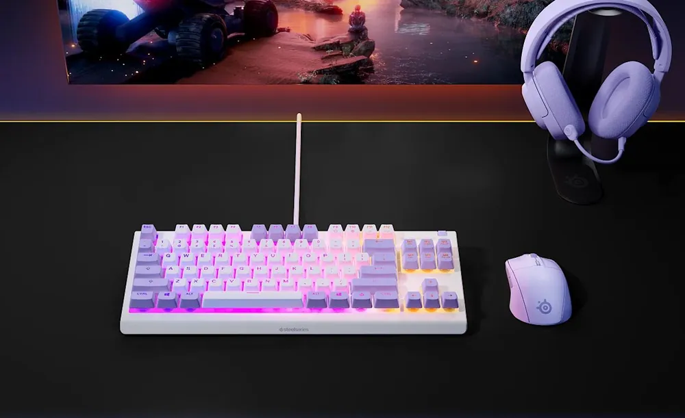 Steelseries Apex 3 TKL Gaming Keyboard Amethyst UK – 4. kép