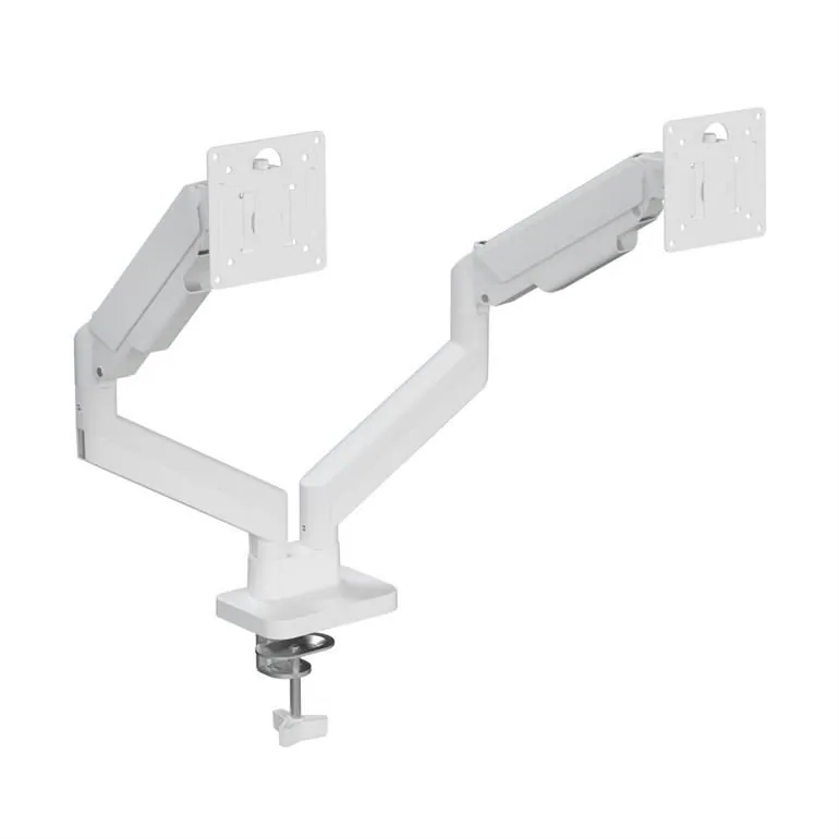 Gembird Desk mounted adjustable double monitor arm 17"-32" White – 5. kép