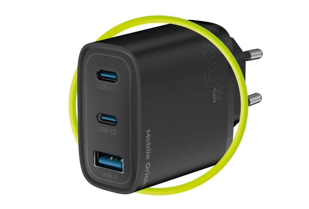 Mobile Origin Mobile Origin GaN 40W Wall Charger MO13, black 1 USB-A + 2 USB-C Black – 11. kép