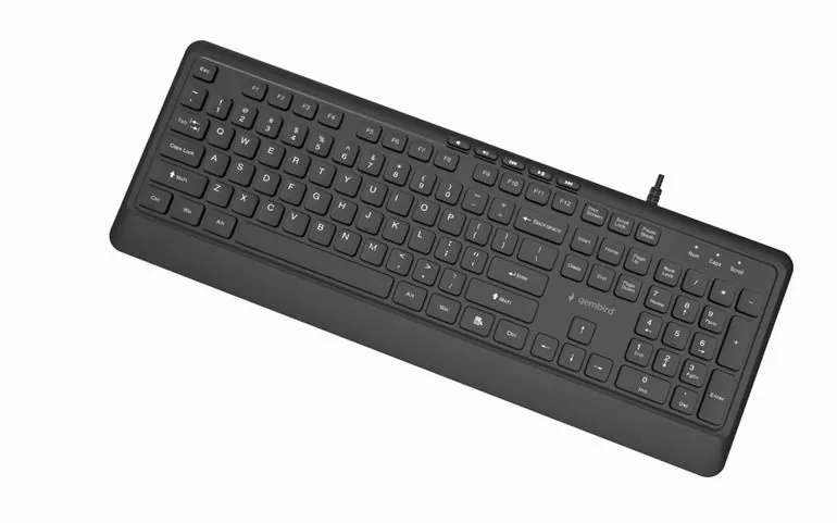 Gembird KB-MCH-05 Slim Wired Multimedia Keyboard Black US – 2. kép