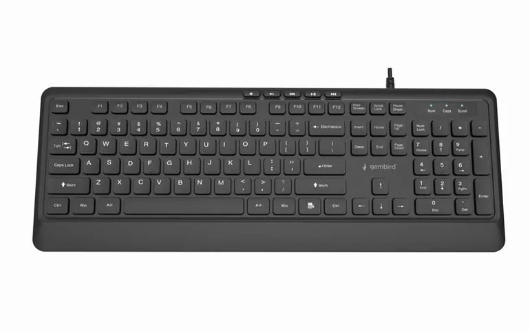 Gembird KB-MCH-05 Slim Wired Multimedia Keyboard Black US – 3. kép