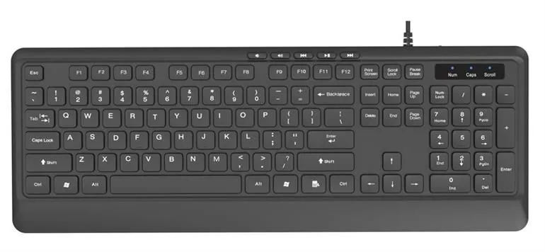 Gembird KB-MCH-05 Slim Wired Multimedia Keyboard Black US – 6. kép