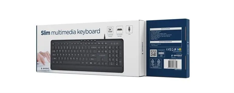 Gembird KB-MCH-05 Slim Wired Multimedia Keyboard Black US – 7. kép