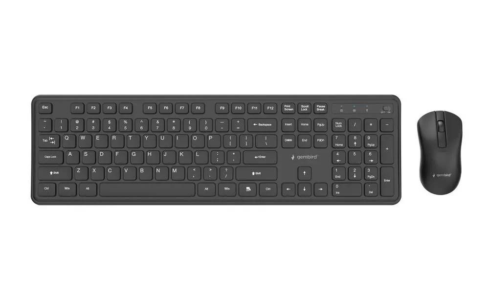 Gembird KBS-WPS-01 Slim Pro Business Wireless Keyboard Combo Black US