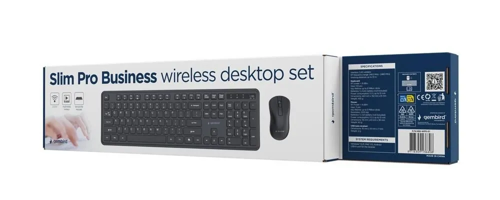 Gembird KBS-WPS-01 Slim Pro Business Wireless Keyboard Combo Black US – 6. kép