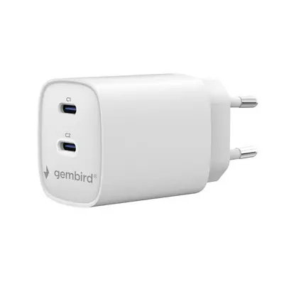 Gembird 2-port 45W USB fast charger White