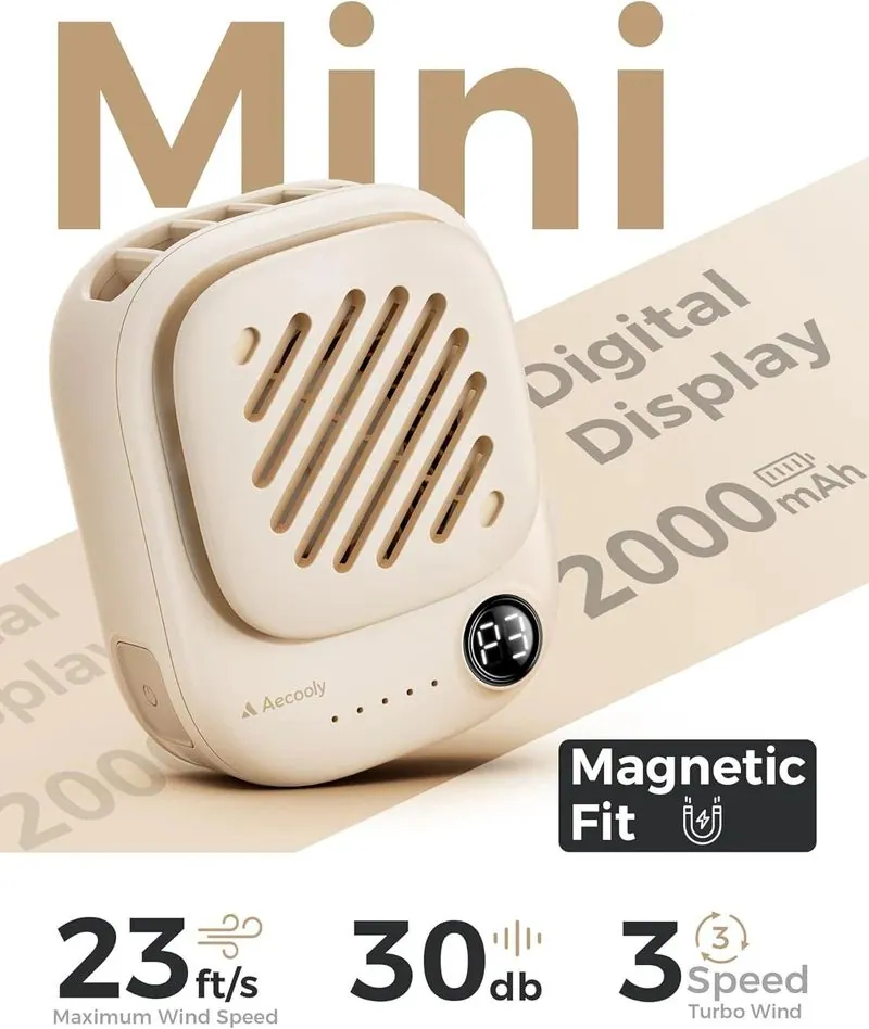 Aecooly Click 01 Mini Portable Neck Fan Beige – 5. kép