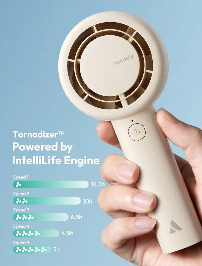 Aecooly Halo 01 Portable Handheld Fan Beige – 7. kép