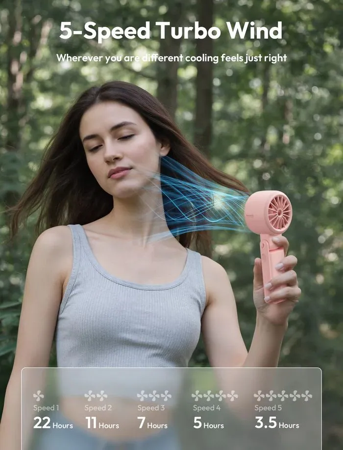 Aecooly Halo 02 Portable Handheld Fan Pink – 10. kép
