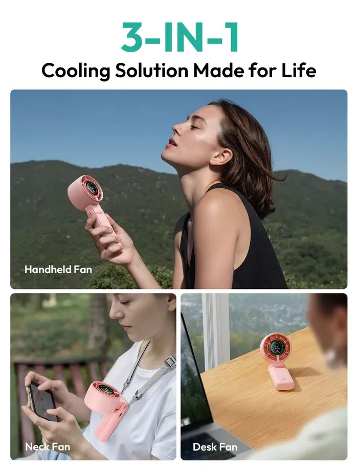 Aecooly Halo 02 Portable Handheld Fan Pink – 3. kép