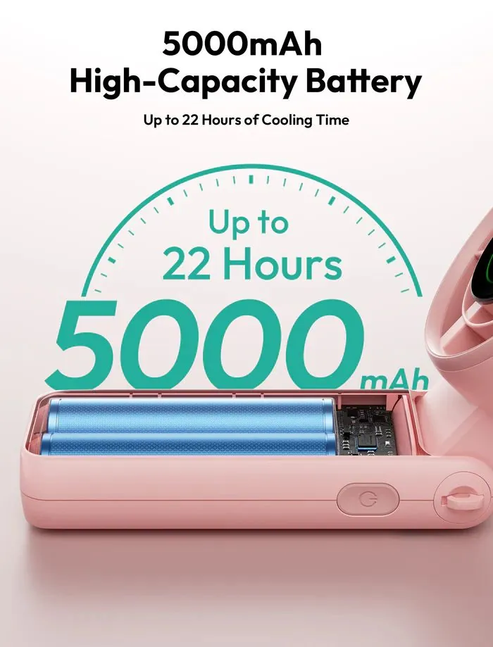 Aecooly Halo 02 Portable Handheld Fan Pink – 5. kép