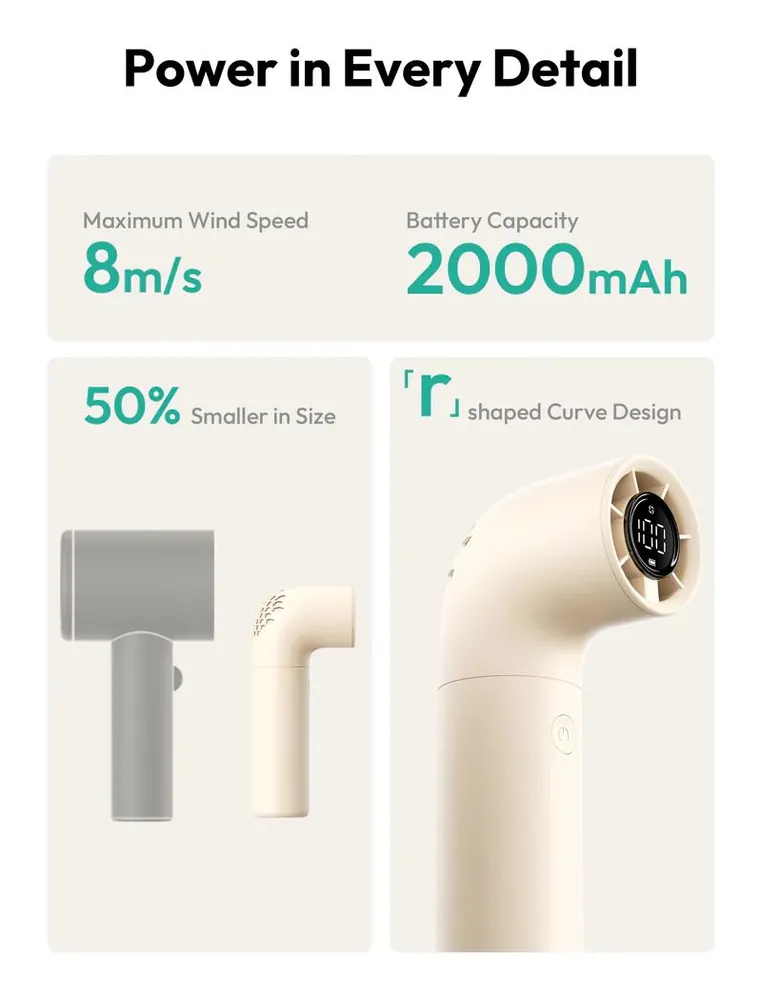 Aecooly Aero Handheld High-Speed Fan Beige – 7. kép
