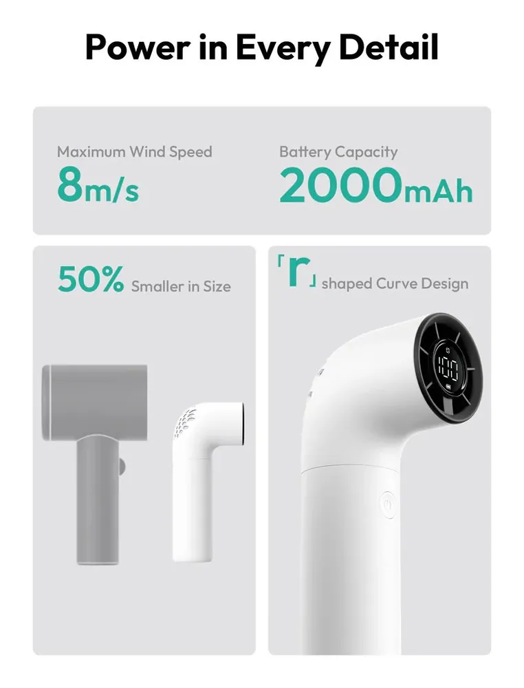 Aecooly Aero Handheld High-Speed Fan White – 6. kép