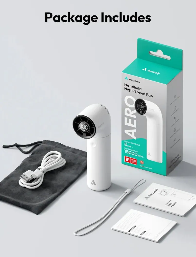 Aecooly Aero Handheld High-Speed Fan White – 8. kép