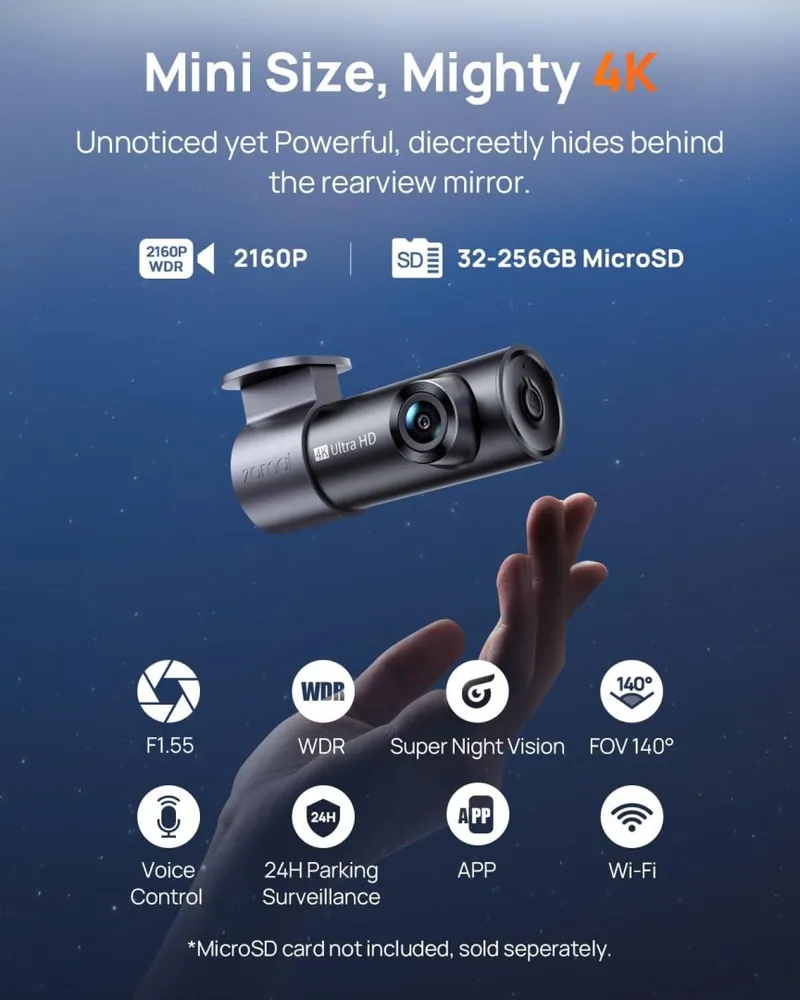 Xiaomi 70mai Dash Cam M310 Plus 4K Grey – 2. kép
