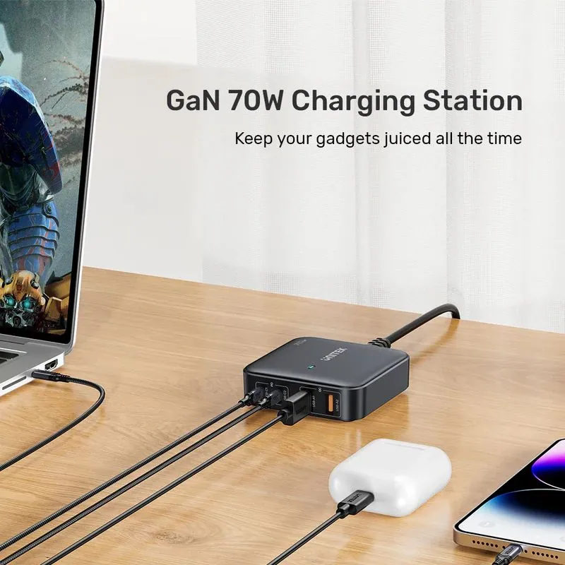 Unitek 70W Desktop GaN Charging Station Black – 4. kép