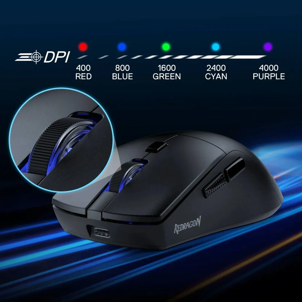Redragon M618 Lite Wireless Bluetooth Mouse Black – 3. kép