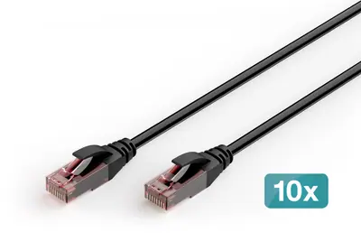 Digitus CAT6 U-UTP Patch Cable 1m Black (10 Pack)