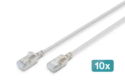Digitus CAT6A F-FTP Patch Cable 1m Grey (10 Pack)