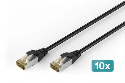 Digitus CAT6A S-FTP Patch Cable 1m Black (10 Pack)