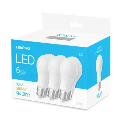 Platinet OMEGA LED BULB ECO 2800K E27 10W 6 PACK – 2. kép