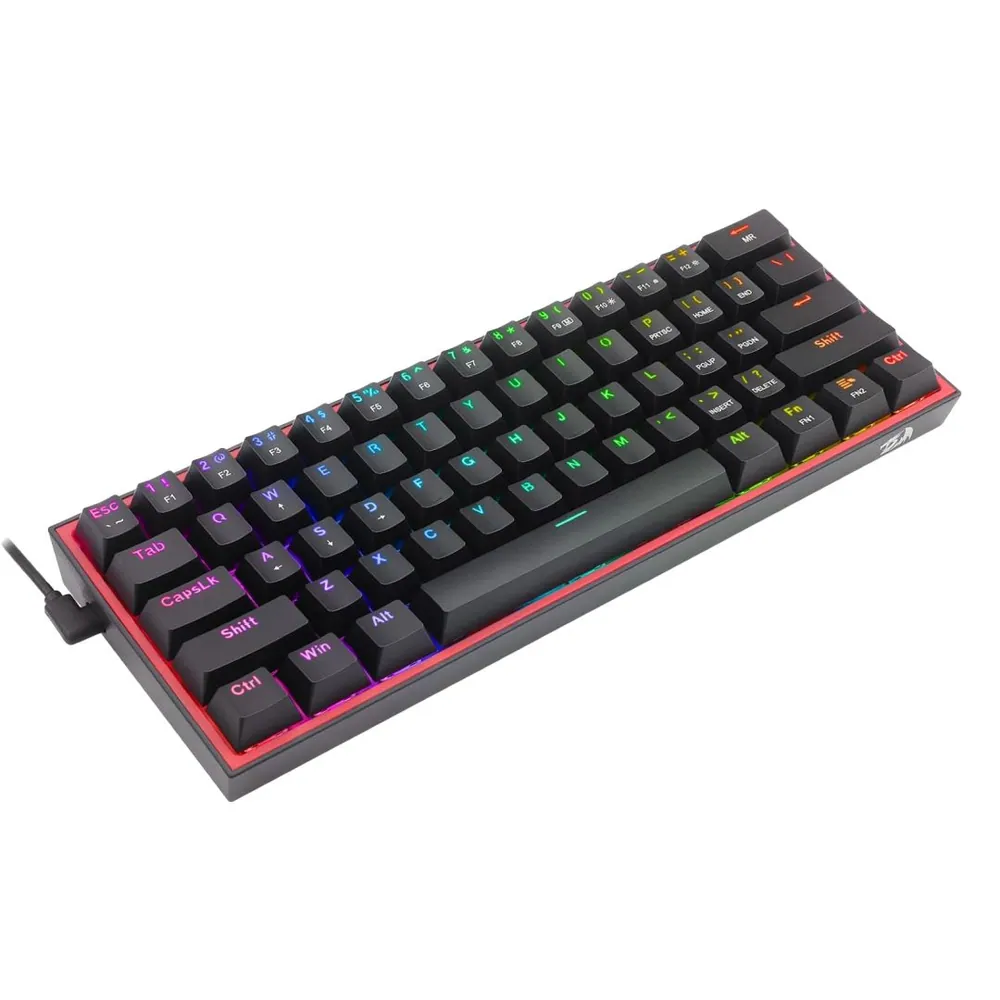 Redragon Fizz RGB, wired mechanical keyboard,RGB, red switch Black HU – 3. kép