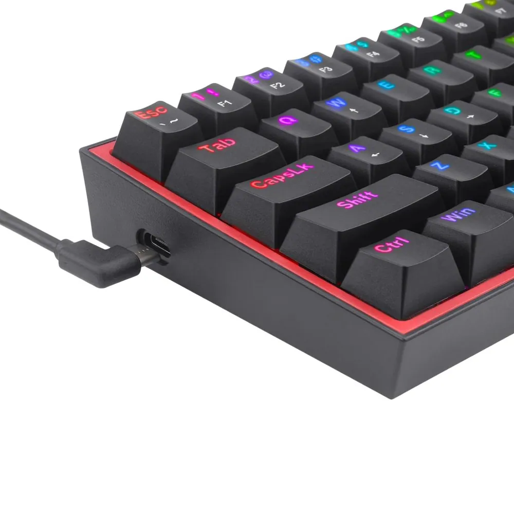 Redragon Fizz RGB, wired mechanical keyboard,RGB, red switch Black HU – 4. kép