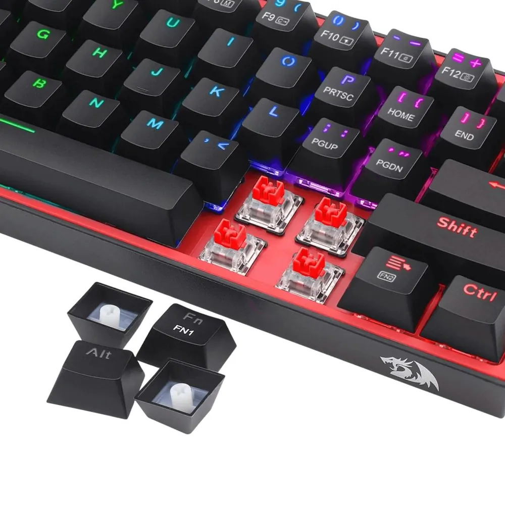 Redragon Fizz RGB, wired mechanical keyboard,RGB, red switch Black HU – 6. kép