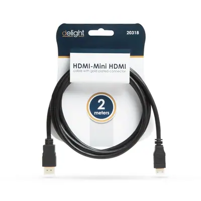 Delight HDMI kábel HDMI M - mini HDMI M 2m Black – 2. kép
