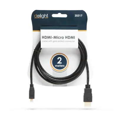 Delight HDMI kábel HDMI M - micro HDMI M 2m Black – 2. kép