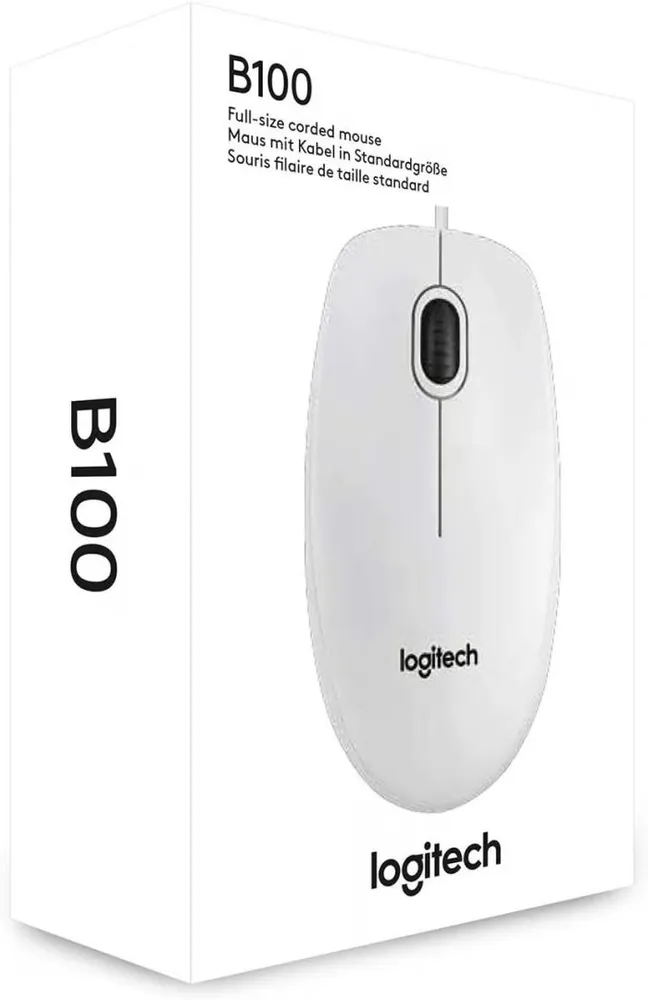 Logitech B100 Optical USB Mouse White – 4. kép