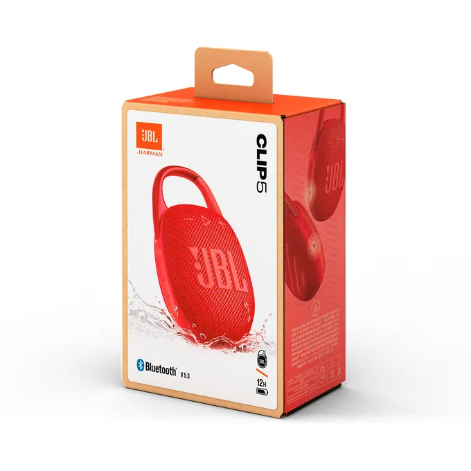 JBL Clip5 Bluetooth Ultra-portable Waterproof Speaker Red – 8. kép