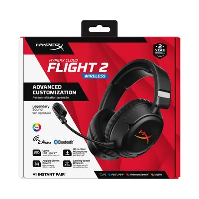 HP HYPERX vezeték nélküli gaming fejhallgató Flight 2 - fekete