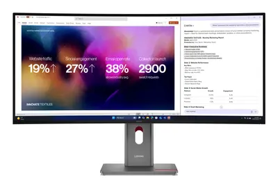 LENOVO Monitor - ThinkVision P40wd-40, ívelt, 39.7" 5120x2160 IPS, 21:9, 2000:1, 400cd/m2, 4ms, USB ABC, HDMI, DP, RJ45. – 2. kép
