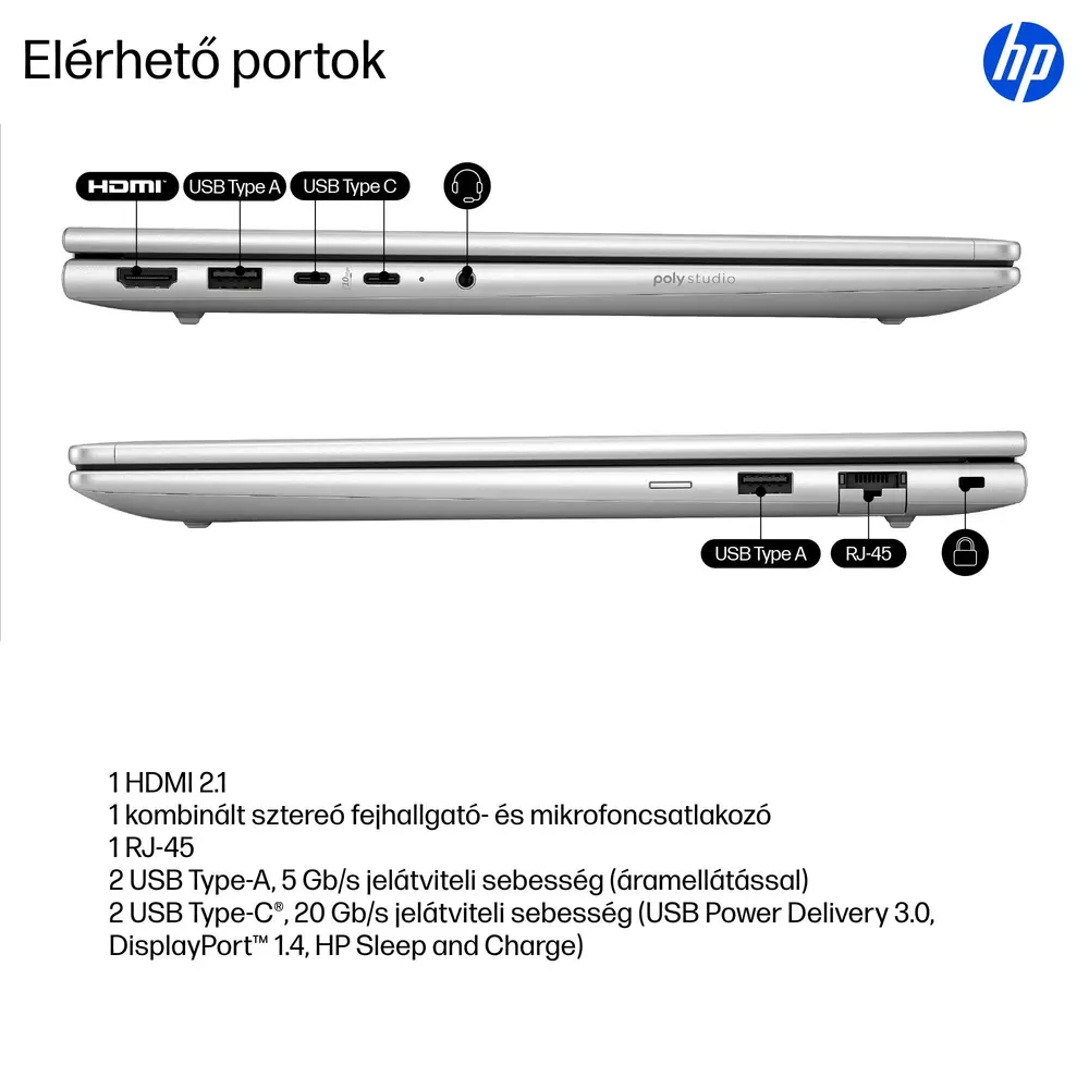 HP ProBook 4 G1i 14 14" WUXGA AG UWVA, Ultra7-255U 2GHz, 16GB, 512GB, Win 11 Prof. – 4. kép