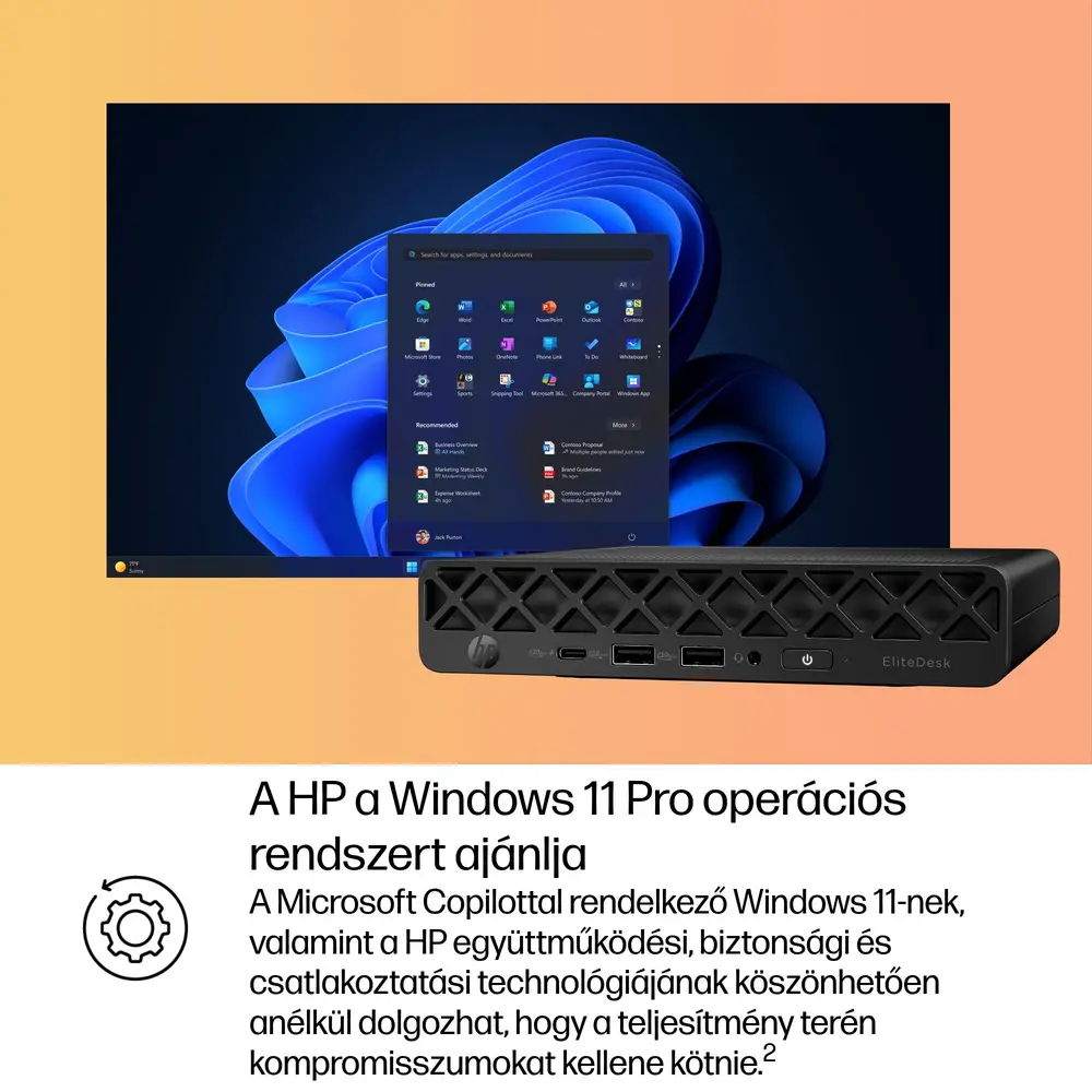 HP EliteDesk 8 Mini G1i, Core Ultra7-265T 1.5GHz, 16GB, 512GB, Win 11 Prof. – 8. kép
