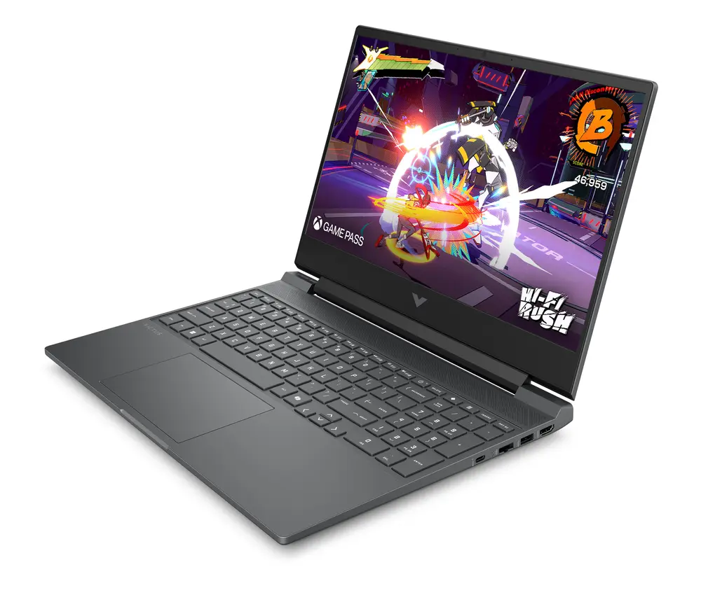 HP Victus 15-fb3016nh, 15.6 FHD AG IPS 144Hz, Ryzen5 240 4.3GHz, 24GB,1TB, RTX 5050 8GB, Win 11, sötétszürke – 4. kép