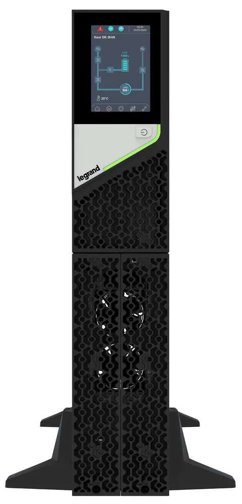 LEGRAND KEOR DK UPS, 3000VA 2U-640mm BEM: C20 KIM: 6xC13+1xC19 online kettős konverziós szünetmentes rack/torony(UPS)