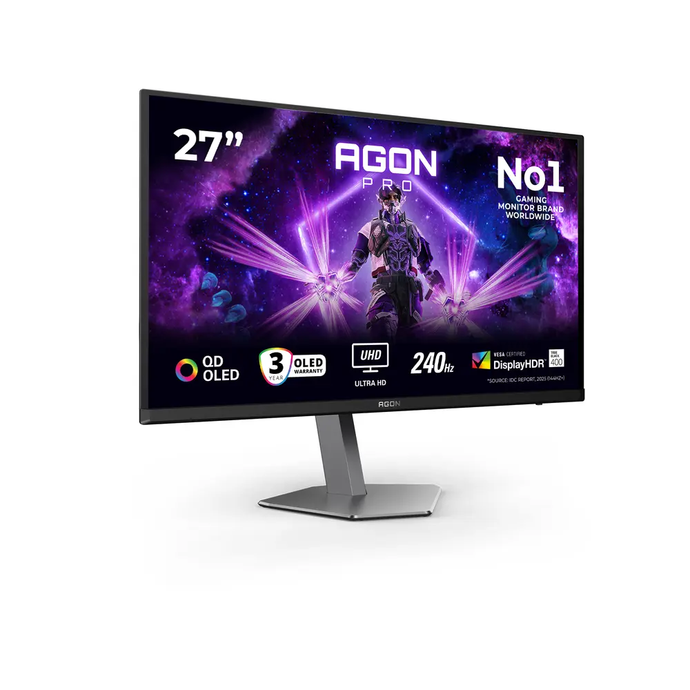 AOC Gaming OLED 240Hz monitor 26,5" AG276UZD, 3840x2160, 16:9, 0.03 ms, HDMIx2/Displayport/USB/USB-C – 2. kép