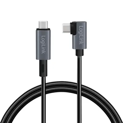Logilink USB 2.0 Type-C cable, C/M 90° to C/M 2m Black – 2. kép